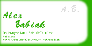 alex babiak business card